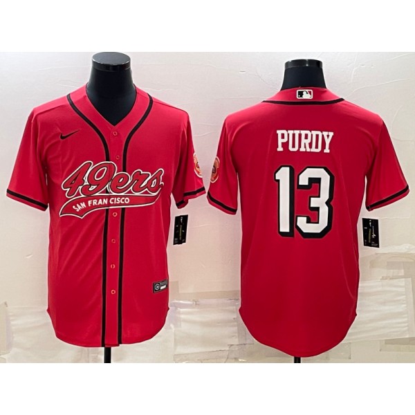 San Francisco 49ers #13 Brock Purdy New Red With Patch Cool Base Stitched Jersey