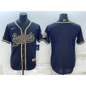 New Orleans Saints Blank Black Gold With Patch Cool Base Stitched Jersey
