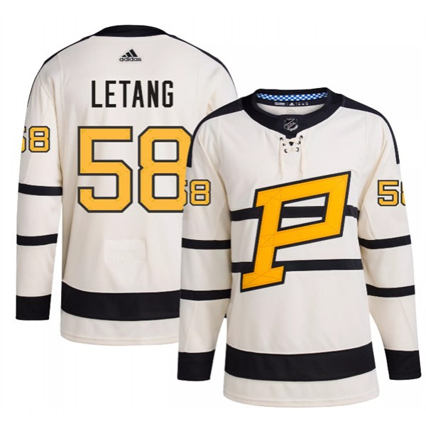 Pittsburgh Penguins #58 Kris Letang Cream 2023 Winter Classic Stitched Jersey