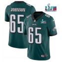 Philadelphia Eagles #65 Lane Johnson Green Super Bowl LVII Patch Vapor Untouchable Limited Stitched Jersey