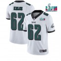 Philadelphia Eagles #62 Jason Kelce White Super Bowl LVII Patch Vapor Untouchable Limited Stitched Jersey