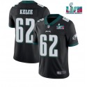 Philadelphia Eagles #62 Jason Kelce Black Super Bowl LVII Patch Vapor Untouchable Limited Stitched Jersey