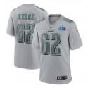 Philadelphia Eagles #62 Jason Kelce Gray Super Bowl LVII Patch Atmosphere Fashion Stitched Game Jersey