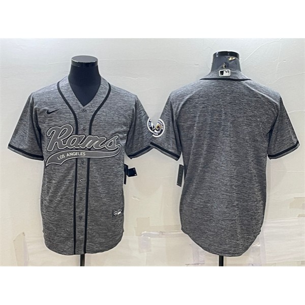 Los Angeles Rams Blank Gray With Patch Cool Base Stitched Jersey