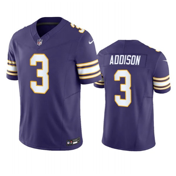 Minnesota Vikings #3 Jordan Addison Purple 2023 F.U.S.E. Vapor Untouchable Stitched Jersey
