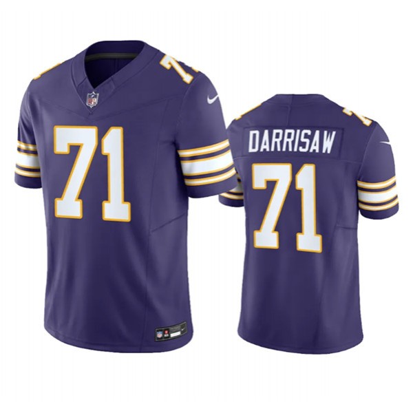 Minnesota Vikings #71 Christian Darrisaw Purple 2023 F.U.S.E. Vapor Untouchable Stitched Jersey