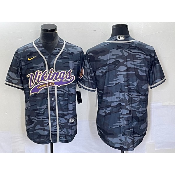 Minnesota Vikings Blank Gray Camo Cool Base Stitched Jersey