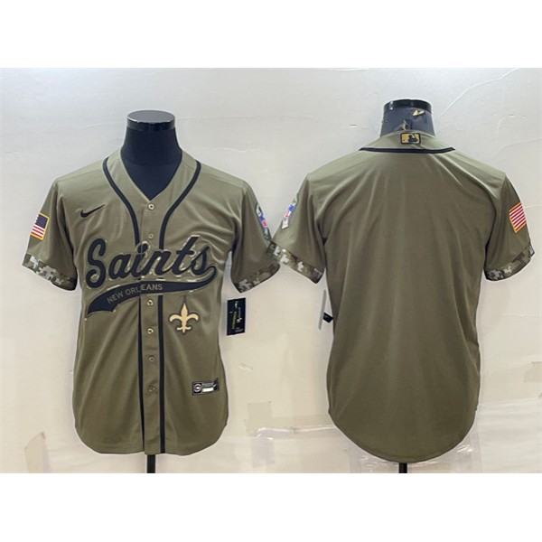 New Orleans Saints Blank Olive 2022 Salute To Service Cool Base Stitched Jersey