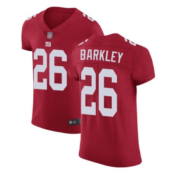 New York Giants #26 Saquon Barkley Red Vapor Elite Stitched Jersey