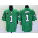 Philadelphia Eagles #1 Jalen Hurts Green Vapor Limited With C Patch Stitched Jersey