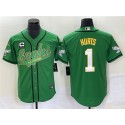 Philadelphia Eagles #1 Jalen Hurts Green With C Patch Cool Base Stitched Jersey
