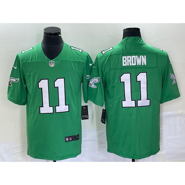 Philadelphia Eagles #11 A. J. Brown Green Stitched Jersey