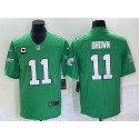 Philadelphia Eagles #11 A. J. Brown Green With C Patch Stitched Jersey