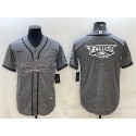 Philadelphia Eagles Gray Team Big Logo With Patch Cool Base Stitched Jersey