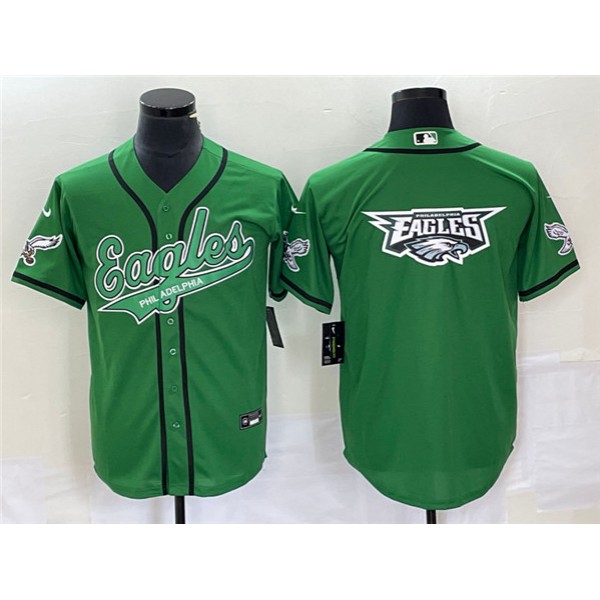Philadelphia Eagles Green Team Big Logo Cool Base Stitched Jersey