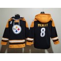 Pittsburgh Steelers #8 Kenny Pickett Black Ageless Must-Have Lace-Up Pullover Hoodie