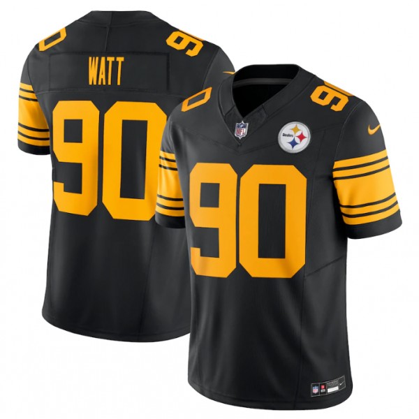 Pittsburgh Steelers #90 T.J. Watt Black 2023 F.U.S.E. Vapor Color Rush Limited Jersey