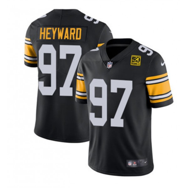 Pittsburgh Steelers #97 Cameron Heyward Black 2023 50th Anniversary Vapor Untouchable Limited Jersey