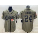 Cleveland Browns #24 Nick Chubb Olive 2022 Salute To Service Cool Base Stitched Jersey