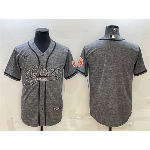 San Francisco 49ers Blank Gray With Patch Cool Base Stitched Jersey