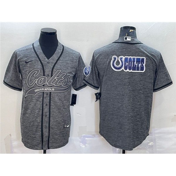 Indianapolis Colts Gray Team Big Logo With Patch Cool Base Stitched Jersey