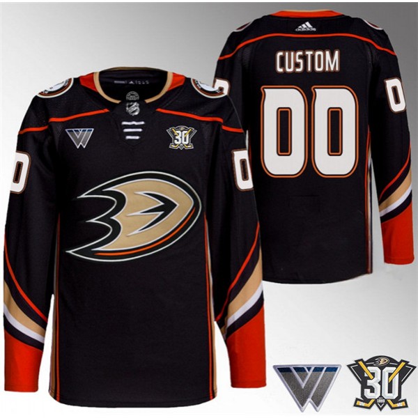 Anaheim Ducks Custom Black 30th Anniversary Stitched Jersey