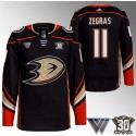 Anaheim Ducks #11 Trevor Zegras Black 30th Anniversary Stitched Jersey