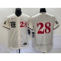 Texas Rangers #28 Jonah Heim Cream 2023 City Connect Flex Base Stitched Jersey