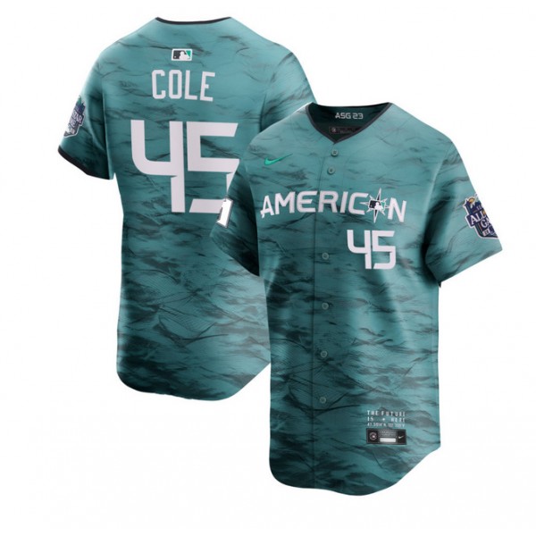 New York Yankees #45 Gerrit Cole Teal 2023 All-Star Flex Base Stitched Jersey