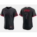 Cincinnati Reds #7 Spencer Steer Black 2023 City Connect Flex Base Stitched Jersey