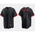 Cincinnati Reds #7 Spencer Steer Black 2023 City Connect Cool Base Stitched Jersey