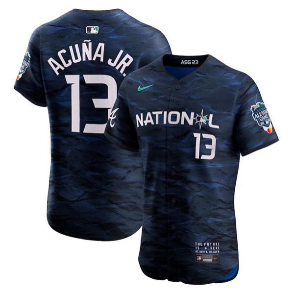 Atlanta Braves #13 Ronald Acuña Jr. Royal 2023 All-Star Flex Base Stittched Jersey