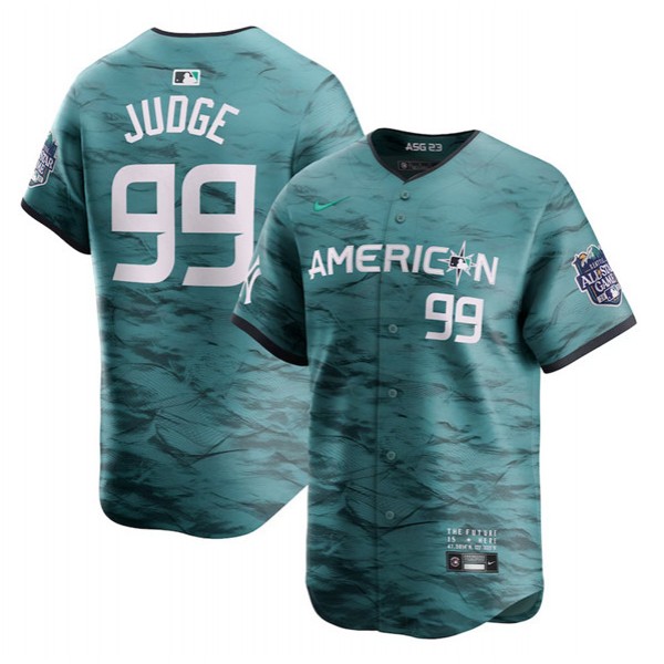 New York Yankees #99 Aaron Judge Teal 2023 All-Star Cool Base Stitched Jersey