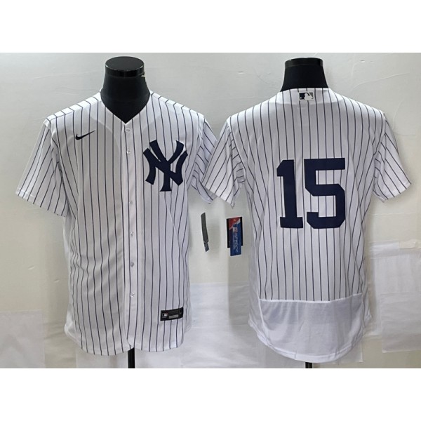 New York Yankees #15 Thurman Munson White Flex Base Stitched Jersey