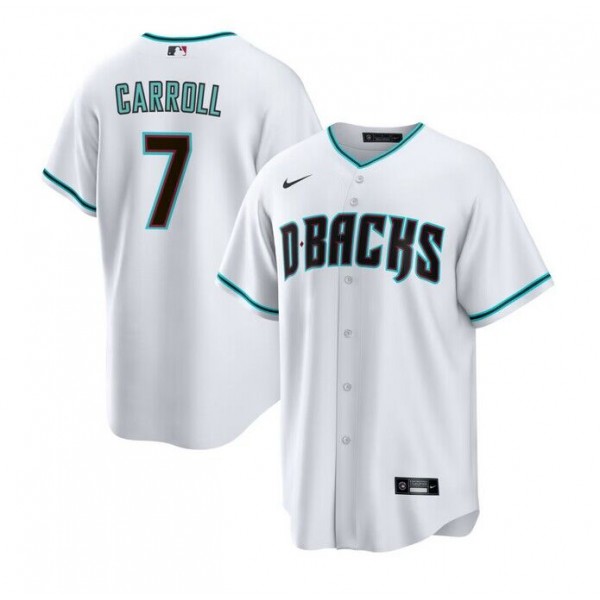 Arizona Diamondbacks #7 Corbin Carroll White Cool Base Stitched Jersey