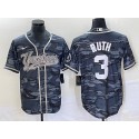 New York Yankees #3 Babe Ruth Gray Camo With Patch Cool Base Stitched Jersey