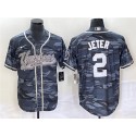 New York Yankees #2 Derek Jeter Gray Camo With Patch Cool Base Stitched Jersey