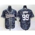 New York Yankees #99 Aaron Judge Gray Camo With Patch Cool Base Stitched Jersey