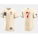 Texas Rangers #7 Ivan Rodriguez Cream 2023 City Connect Flex Base Stitched Jersey