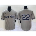 New York Yankees #22 Harrison Bader Gray Cool Base Stitched Jersey