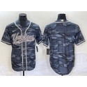 New York Yankees Blank Gray Camo With Patch Cool Base Stitched Jersey