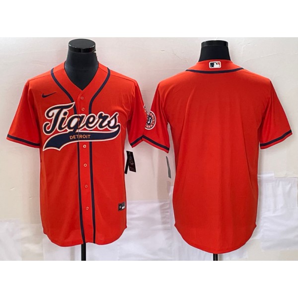 Detroit Tigers Blank Orange Cool Base Stitched Jersey