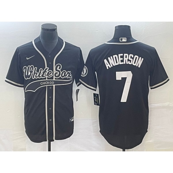 Chicago White Sox #7 Tim Anderson Black Cool Base Stitched Jersey