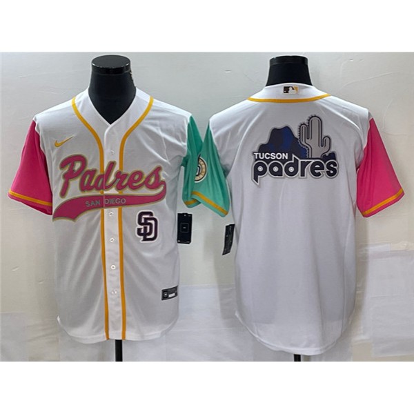 San Diego Padres White Team Big Logo City Connect Cool Base With Patch Stitched Jersey