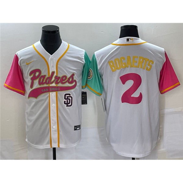 San Diego Padres #2 Xander Bogaerts White City Connect Cool Base With Patch Stitched Jersey