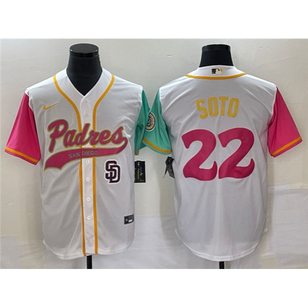 San Diego Padres #22 Juan Soto White City Connect Cool Base With Path Stitched Jersey