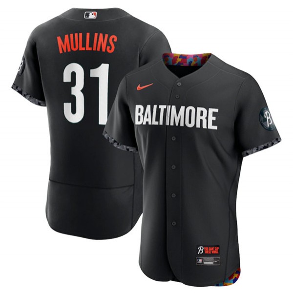 Baltimore Orioles #31 Cedric Mullins Black 2023 City Connect Flex Base Stitched Jersey