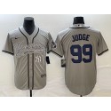 New York Yankees #99 Aaron Judge Gray With Patch Cool Base Stitched Jersey