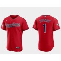 Cleveland Guardians #1 Amed Rosario Red Flex Base Stitched Jersey