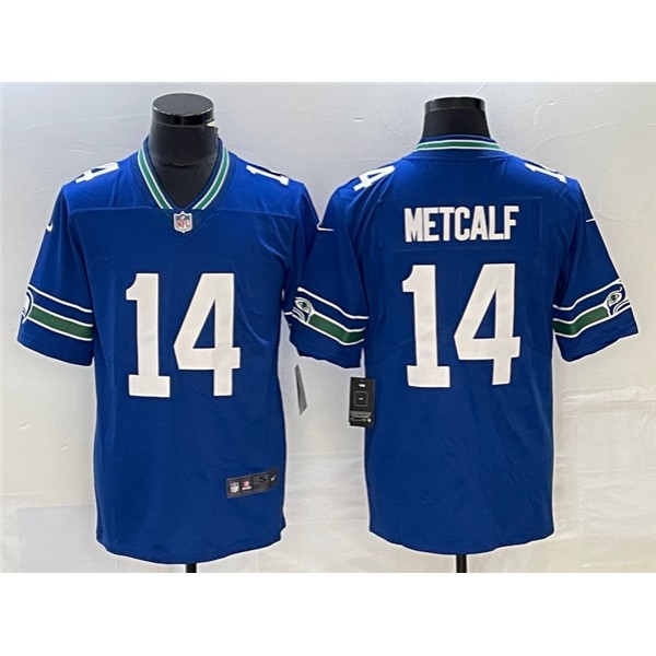 Seattle Seahawks #14 DK Metcalf Royal Vapor Untouchable Limited Stitched Jersey